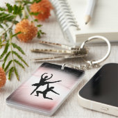Balletkoppel Danst met Roze Accent Sleutelhanger (Voorkant Rechts)