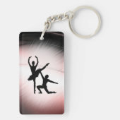 Balletkoppel Danst met Roze Accent Sleutelhanger (achterkant)
