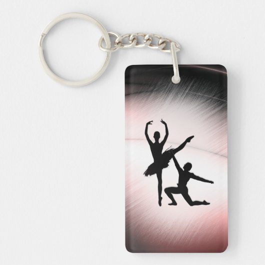 Balletkoppel Danst met Roze Accent Sleutelhanger (Voorkant)