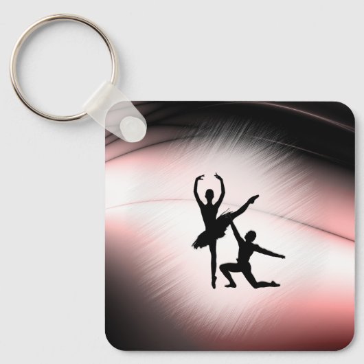 Balletkoppel Danst met Roze Accent Sleutelhanger (Voorkant)