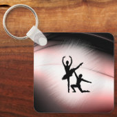 Balletkoppel Danst met Roze Accent Sleutelhanger (Voorkant)