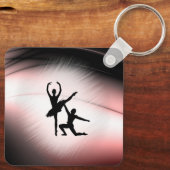 Balletkoppel Danst met Roze Accent Sleutelhanger (Achterkant)