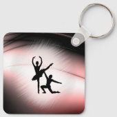 Balletkoppel Danst met Roze Accent Sleutelhanger (Achterkant)
