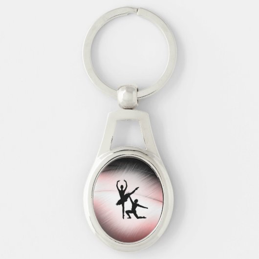 Balletkoppel Danst met Roze Accent Sleutelhanger (Voorkant)