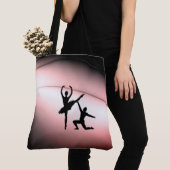 Balletkoppel Danst Roze Accent Boodschappentas Tote Bag (Dichtbij)