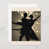 Balletkoppel in grijze vintage informatiekaartje (Voorkant / Achterkant)
