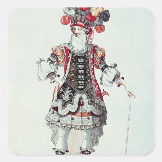 Balletkostuum Vierkante Sticker (Voorkant)