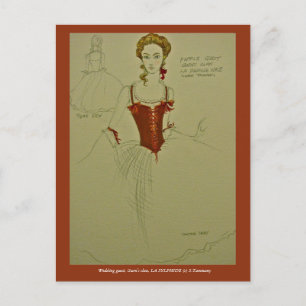 Balletkostuum voor LA SYLPHIDE Briefkaart