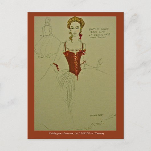 Balletkostuum voor LA SYLPHIDE Briefkaart (Voorkant)