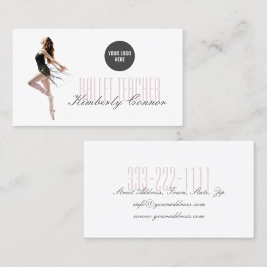 Balletleraar Dancing Lady Visitekaartje (Voorkant / Achterkant)