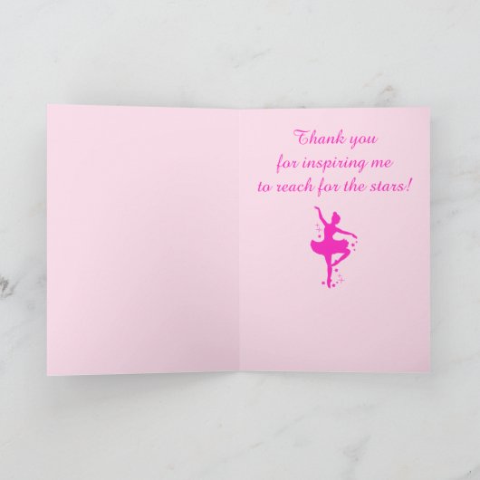 Balletleraar Dank je danser voor sterren Bedankkaart (Binnen)