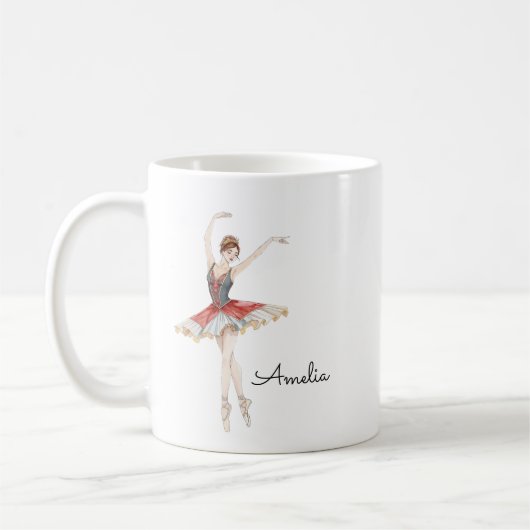 Balletmeisje gepersonaliseerd koffiemok (Links)