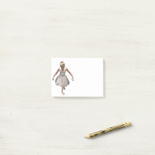 balletmeisje, met de hand getekend design post-it® notes (Op bureau)