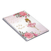 Balletmeisje Roze bloemen Haar leuke dagboek Notitieboek (Rechterzijde)