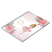 Balletmeisje Roze bloemen Haar leuke dagboek Notitieboek (Linkerzijde)