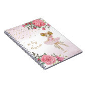 Balletmeisje Roze Bloemen Haar Mooie Dagelijkse Da Notitieboek (Rechterzijde)