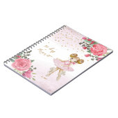 Balletmeisje Roze Bloemen Haar Mooie Dagelijkse Da Notitieboek (Linkerzijde)