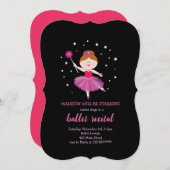 BALLETOPFERING Blonde Ballerina Danser Uitnodiging (Voorkant / Achterkant)