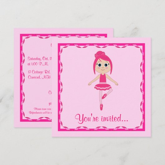 Balletoverweging: Beginner Ballerina Kaart (Voorkant / Achterkant)