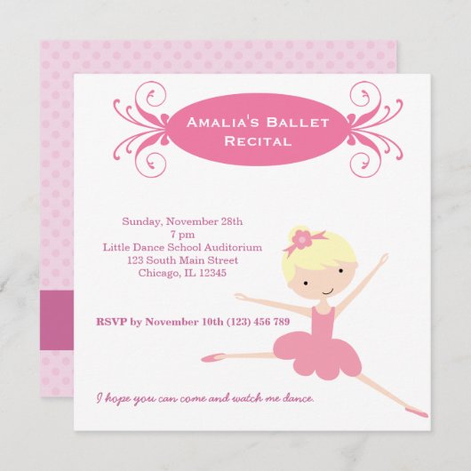 Balletoverweging Kaart (Voorkant / Achterkant)