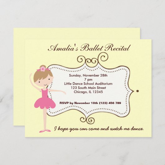 Balletoverweging Kaart (Voorkant / Achterkant)