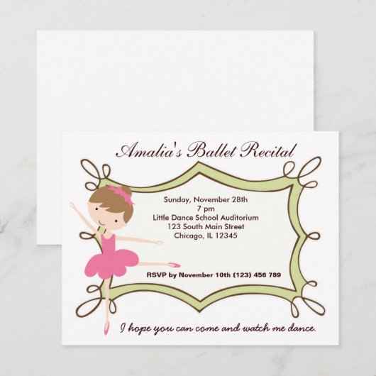 Balletoverweging Kaart (Voorkant / Achterkant)