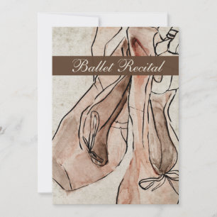 Balletoverweging, roze Ballerina Slipper-Waterverf Kaart