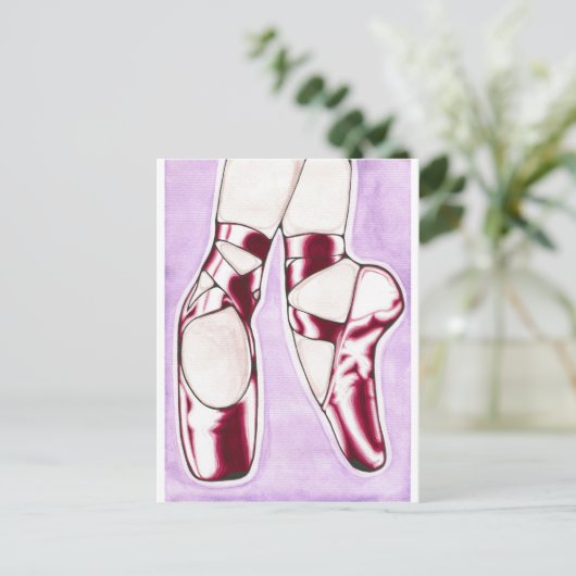 Balletpanelen met rode schokken briefkaart (Staand voorkant)