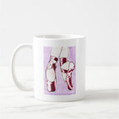 Balletpanelen met rode schokken koffiemok (Links)