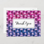 Balletpatroon op roze en blauwe verloop briefkaart (Voorkant / Achterkant)