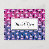 Balletpatroon op roze en blauwe verloop briefkaart (Voorkant)