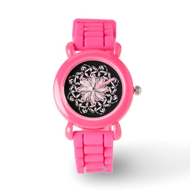 Balletpatroon (roze) pols horloge (Voorkant)