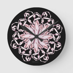 Balletpatroon (roze) ronde klok