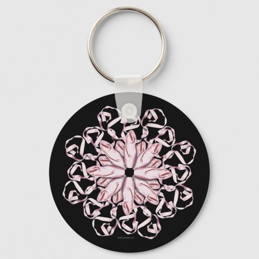 Balletpatroon (roze) Sleutelhanger (Voorkant)