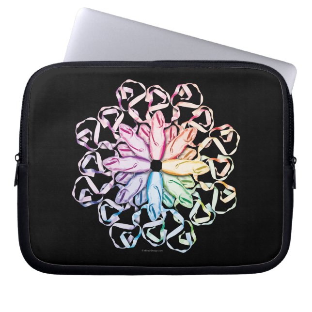 Balletpatroon (spectraal) laptop sleeve (Voorkant)
