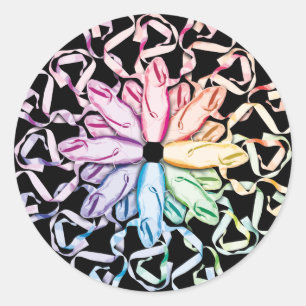 Balletpatroon (spectraal) ronde sticker