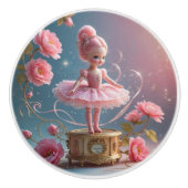  balletpop op muziekdoos keramische knop (Voorkant)