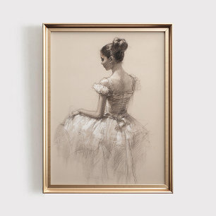 Balletprint, Antieke AFDRUKBARE Kunst, Balletdanse Poster