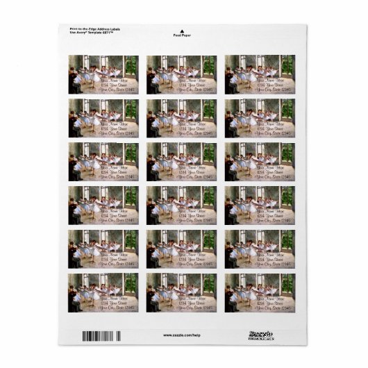 Balletrepetitie Adresetiketten Etiket (Full Sheet)
