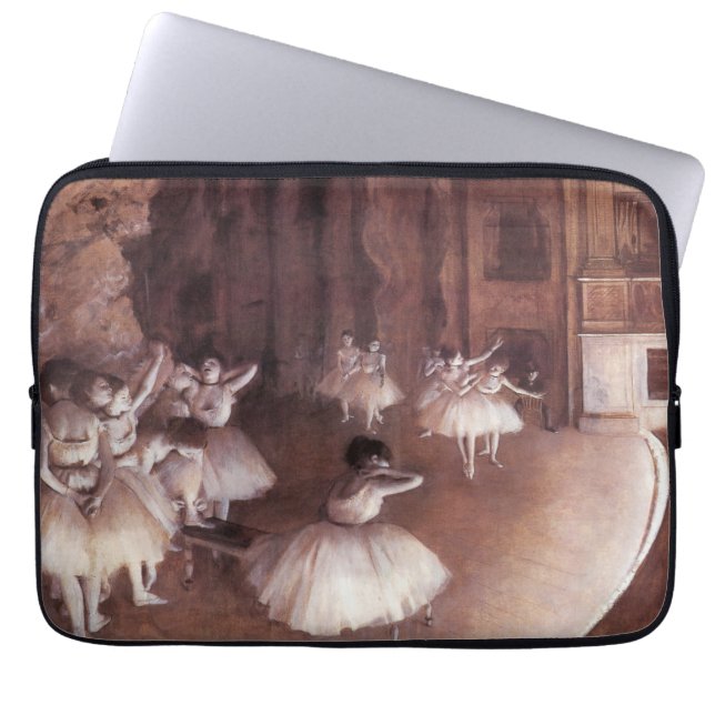 Balletrepetitie op het toneel door Edgar Degas Laptop Sleeve (Voorkant)