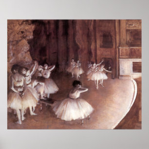 Balletrepetitie op het toneel door Edgar Degas Poster