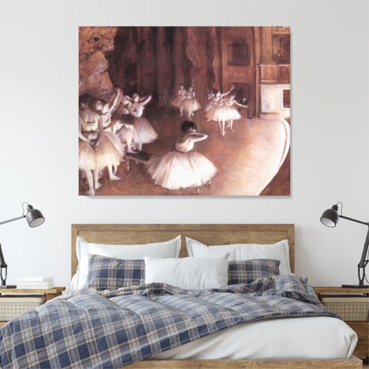 Balletrepetitie op het toneel van Edgar Degas Canvas Afdruk (Insitu (Slaapkamer))
