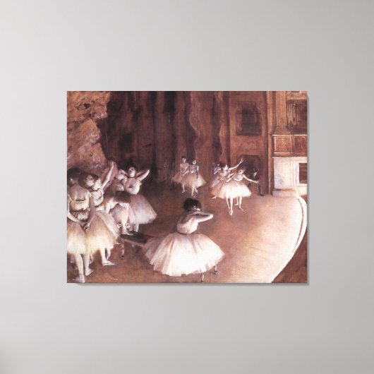 Balletrepetitie op het toneel van Edgar Degas Canvas Afdruk (Voorkant)