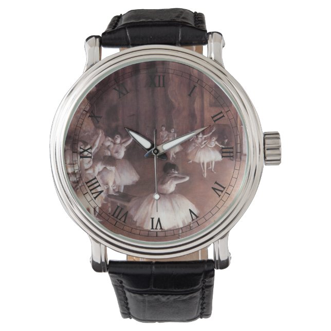 Balletrepetitie op het werkgebied door Edgar Degas Horloge (Voorkant)