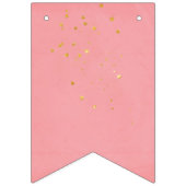 Balletroze met gouden sterren Fijne verjaardag Vlaggetjes (Eerste vlag)