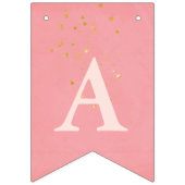 Balletroze met gouden sterren Fijne verjaardag Vlaggetjes (Derde vlag)