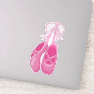 Balletschoen, balletslippers, balletdanser, roze sticker
