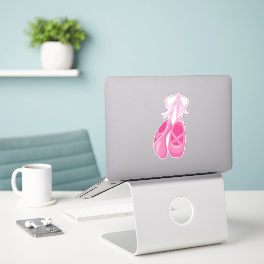 Balletschoen, balletslippers, balletdanser, roze sticker (Laptop op bureau)