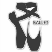 Balletschoen Duifschotten Vierkant vinylSticker Sticker (Voorkant)