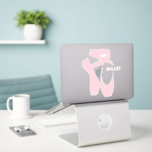 Balletschoen Duifschotten Vierkant vinylSticker Sticker (Laptop op bureau)